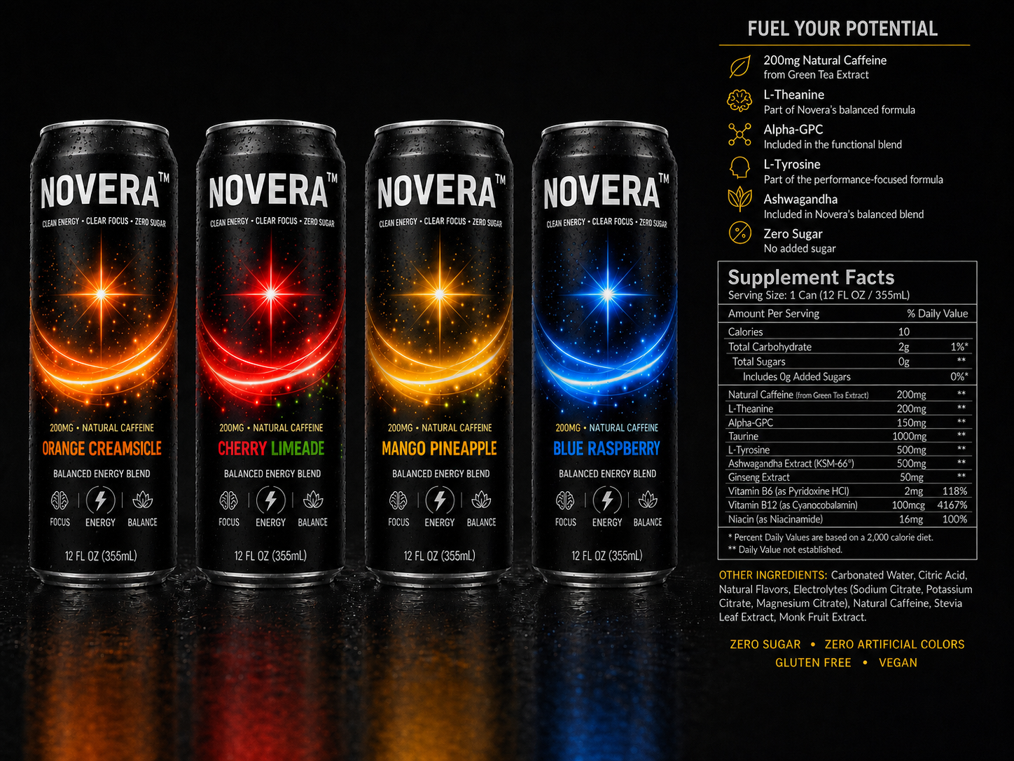 Novera Energy — Zero-Sugar Functional Energy Drink